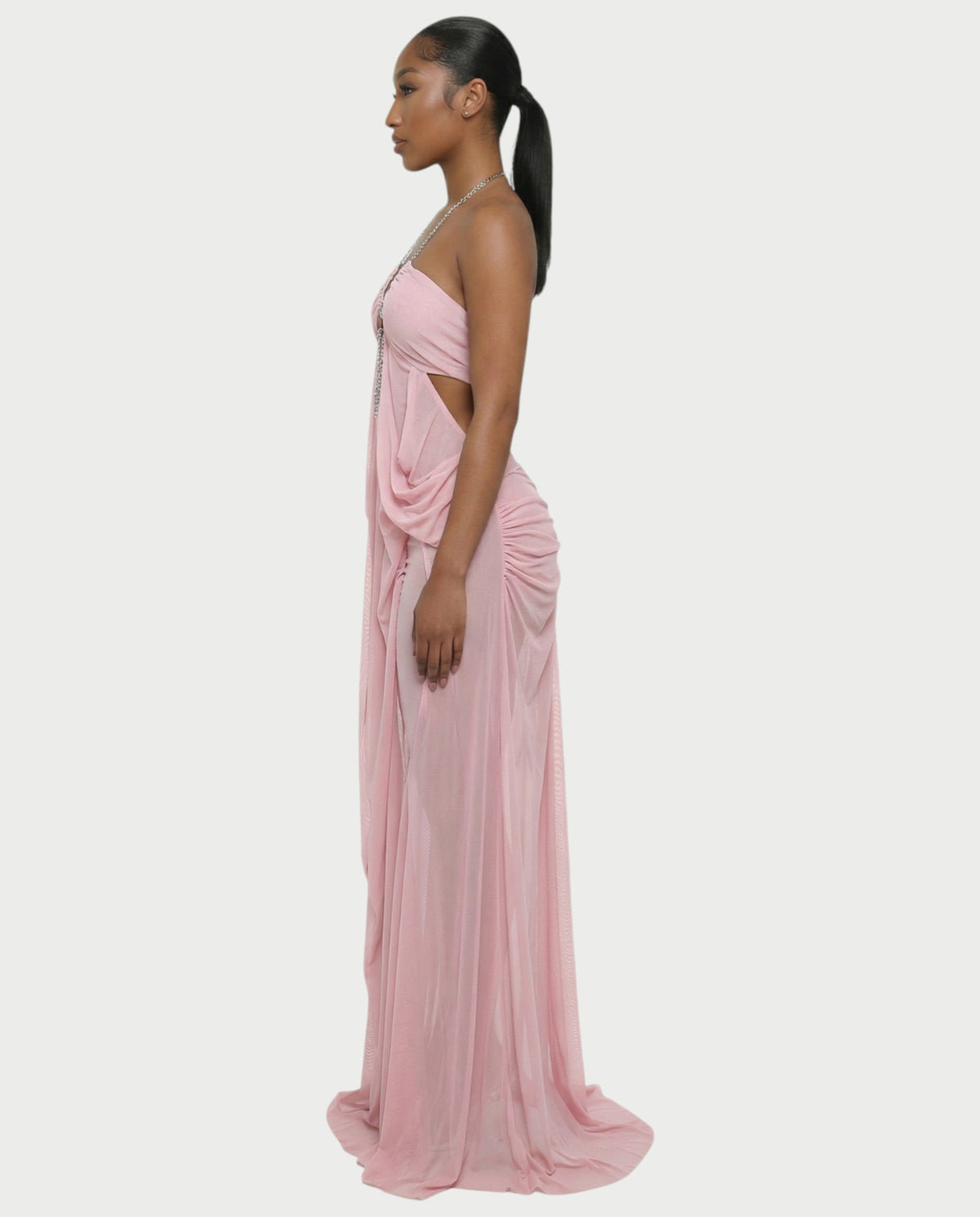 BELA | Maxikleid mit Kettenträgern und Cut-out