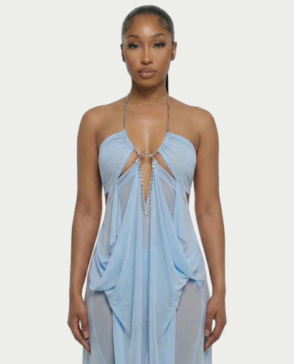 BELA | Maxikleid mit Kettenträgern und Cut-out