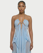 BELA | Maxikleid mit Kettenträgern und Cut-out