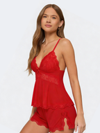 KRISTEN | Pyjama-Set mit Spitzenbesatz