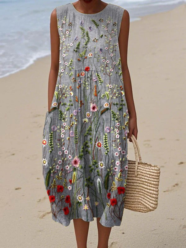 NORA | Midikleid mit Wildblumenmuster