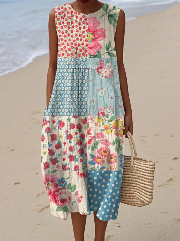 MAEVE | Patchwork-Midikleid