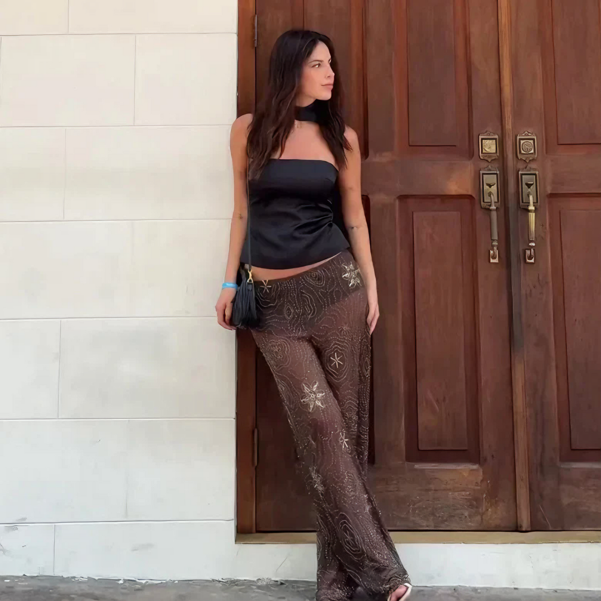 LEONIE | Braune Paillettenhose