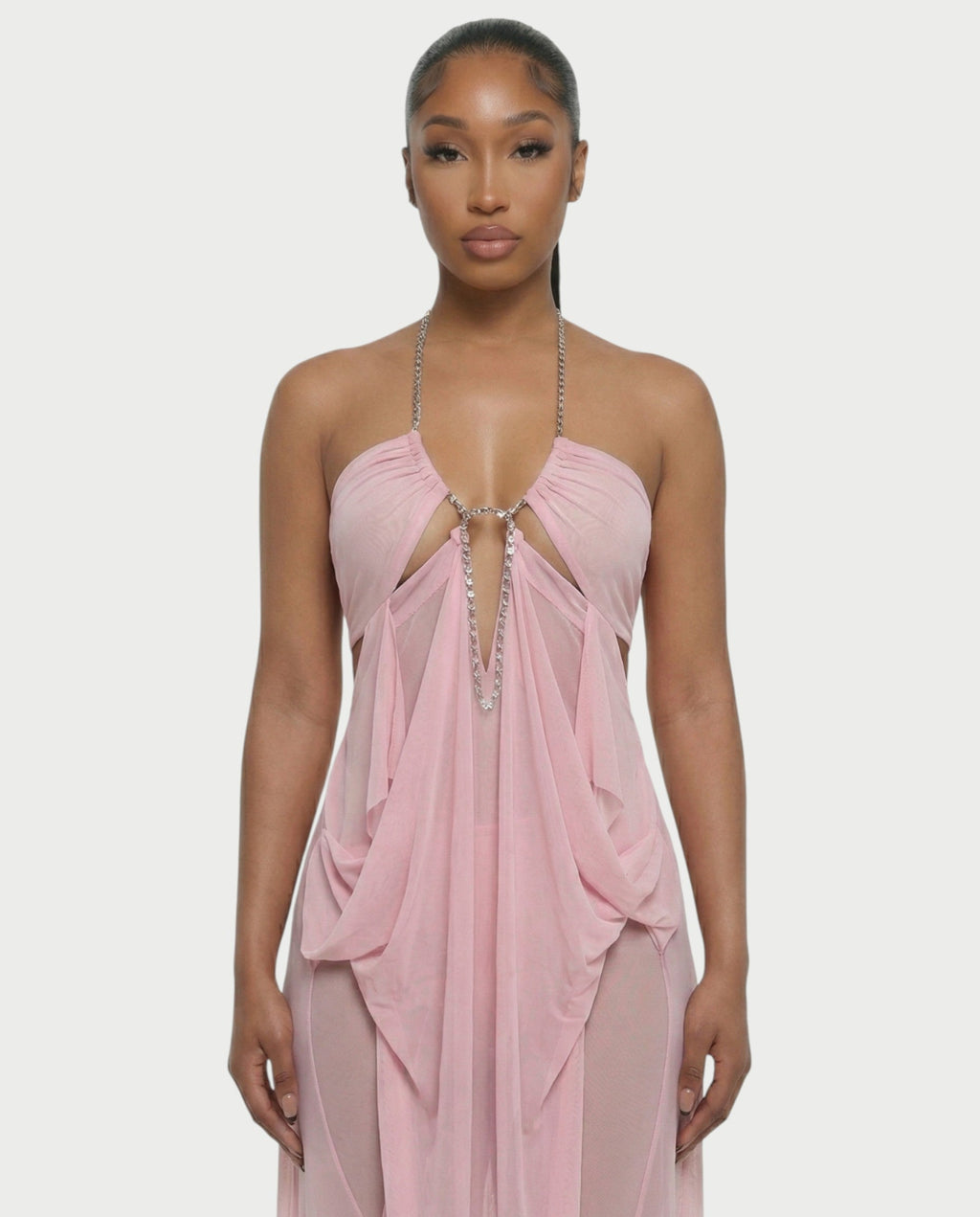 BELA | Maxikleid mit Kettenträgern und Cut-out
