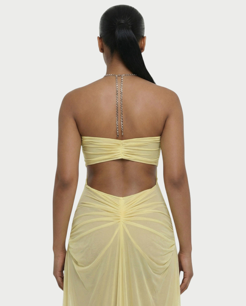BELA | Maxikleid mit Kettenträgern und Cut-out