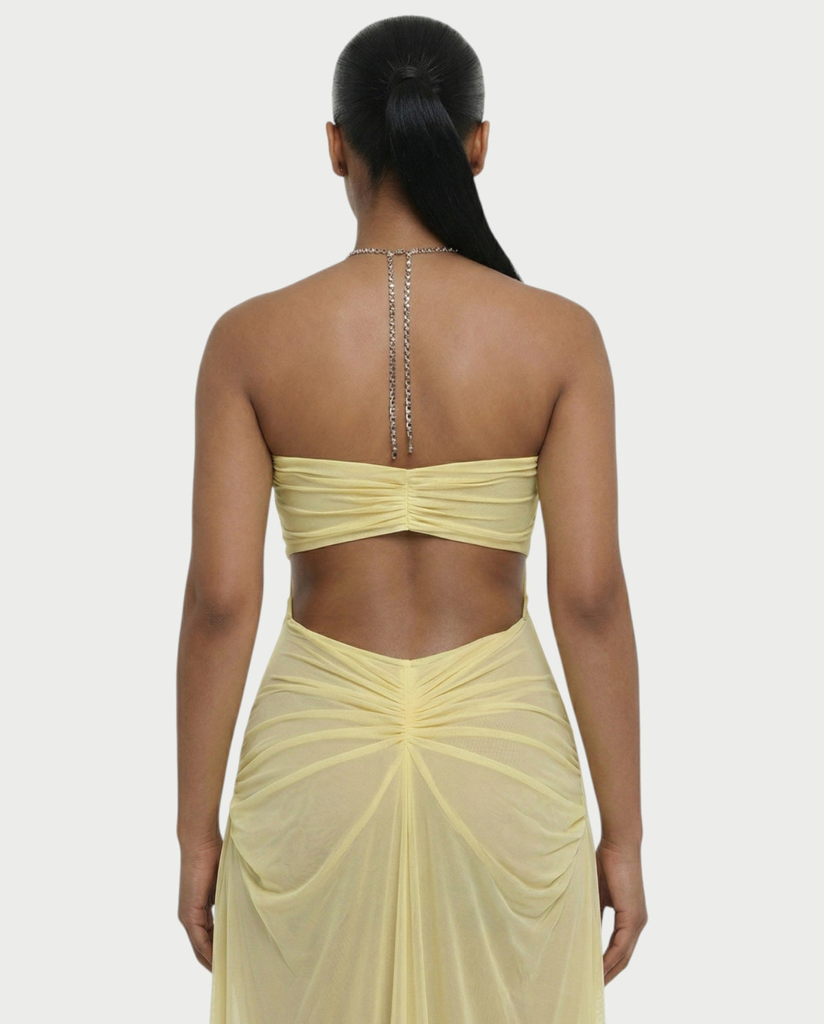 BELA | Maxikleid mit Kettenträgern und Cut-out