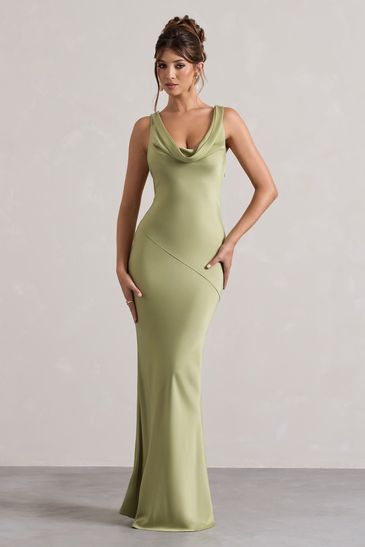 LENA | Minimalistisches Maxi Kleid mit Drapiertem Ausschnitt