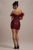 VALENTINA | Feder-Glitzer-Mini-Kleid