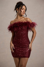 VALENTINA | Feder-Glitzer-Mini-Kleid