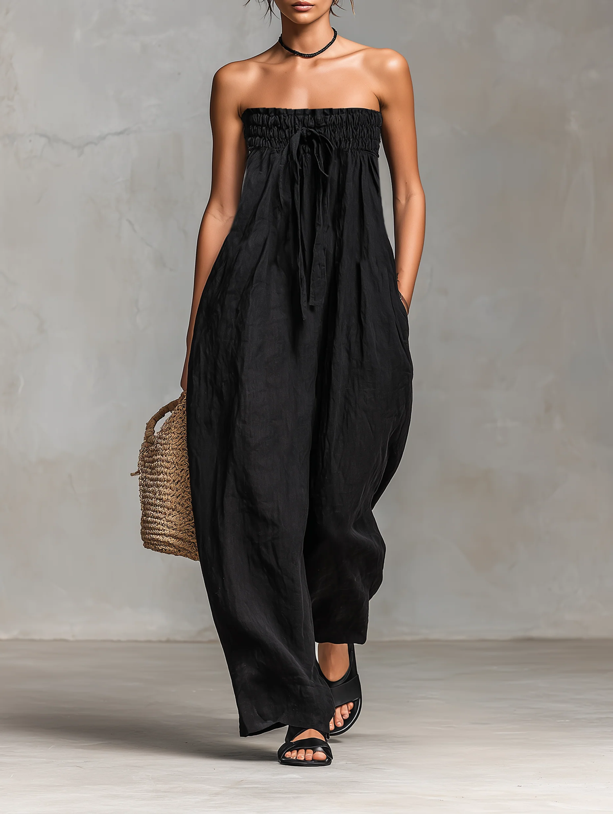 NINA | Trägerloser Wide-Leg-Jumpsuit