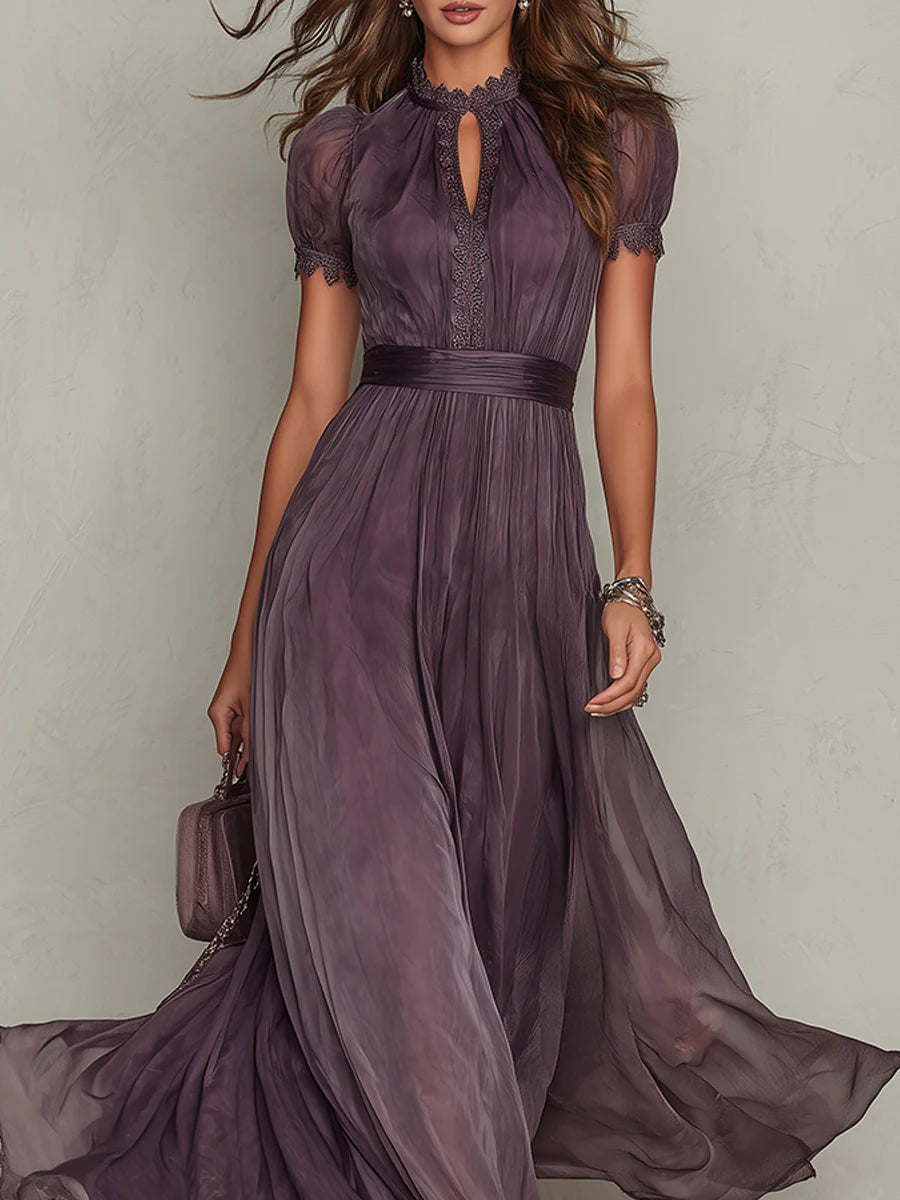 Ashley | Vintage Elegantes Chiffon Maxikleid