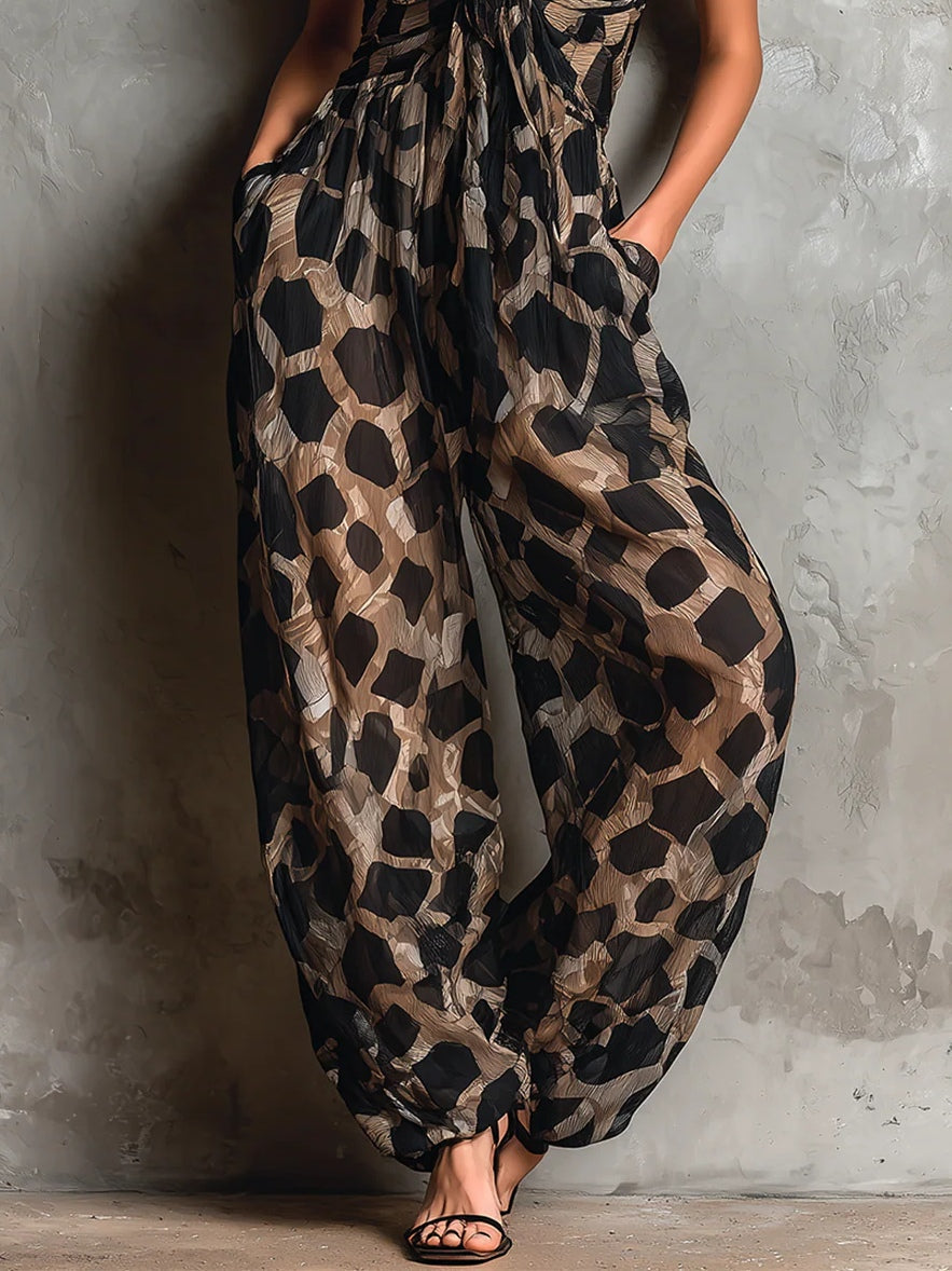 ILVY | Wide-Leg-Jumpsuit mit Leopardenmuster