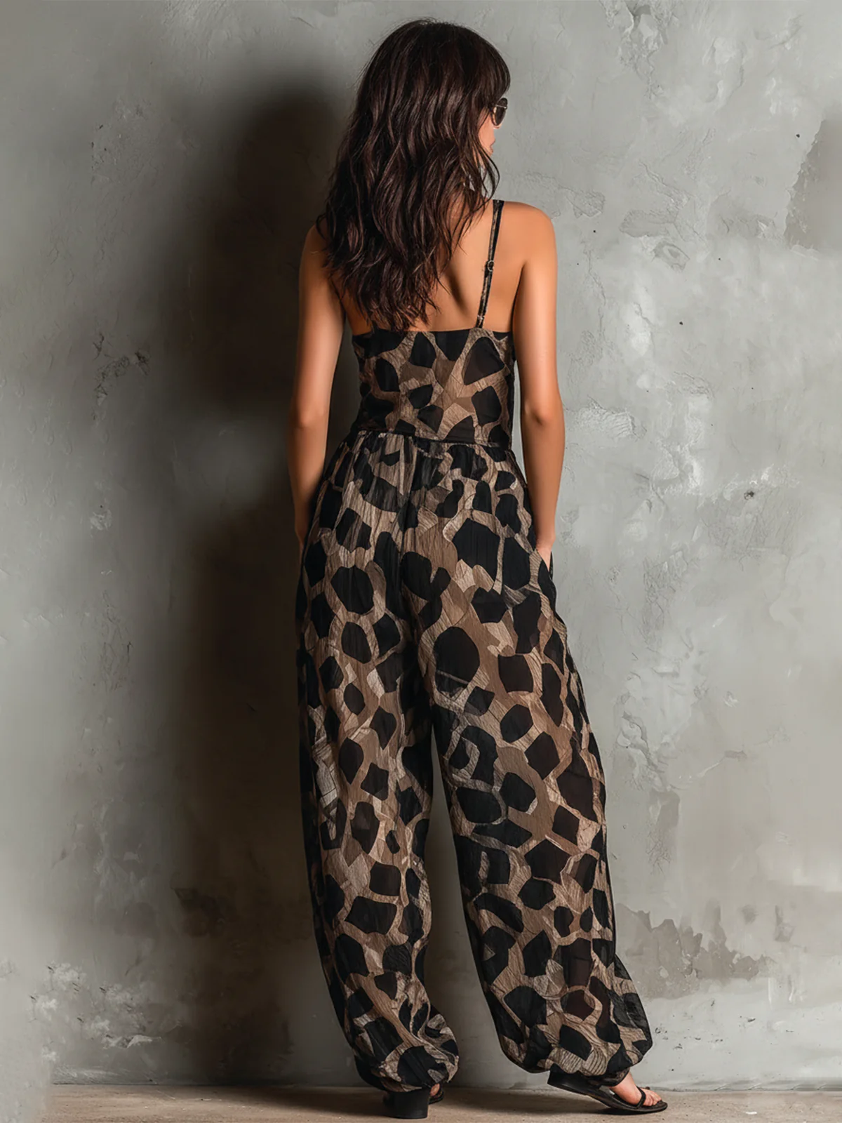 ILVY | Wide-Leg-Jumpsuit mit Leopardenmuster