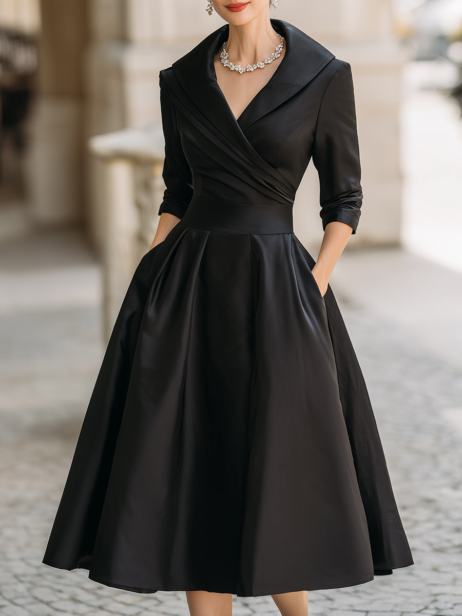 YARA | Wickel-Midikleid mit Kragen