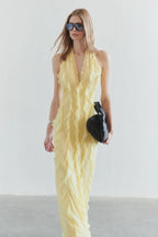 ESMEE | Fließendes Maxikleid mit Volant-Details