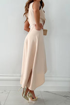 VANESSA | Zeitloses Wickel Midi Kleid mit V-Ausschnitt
