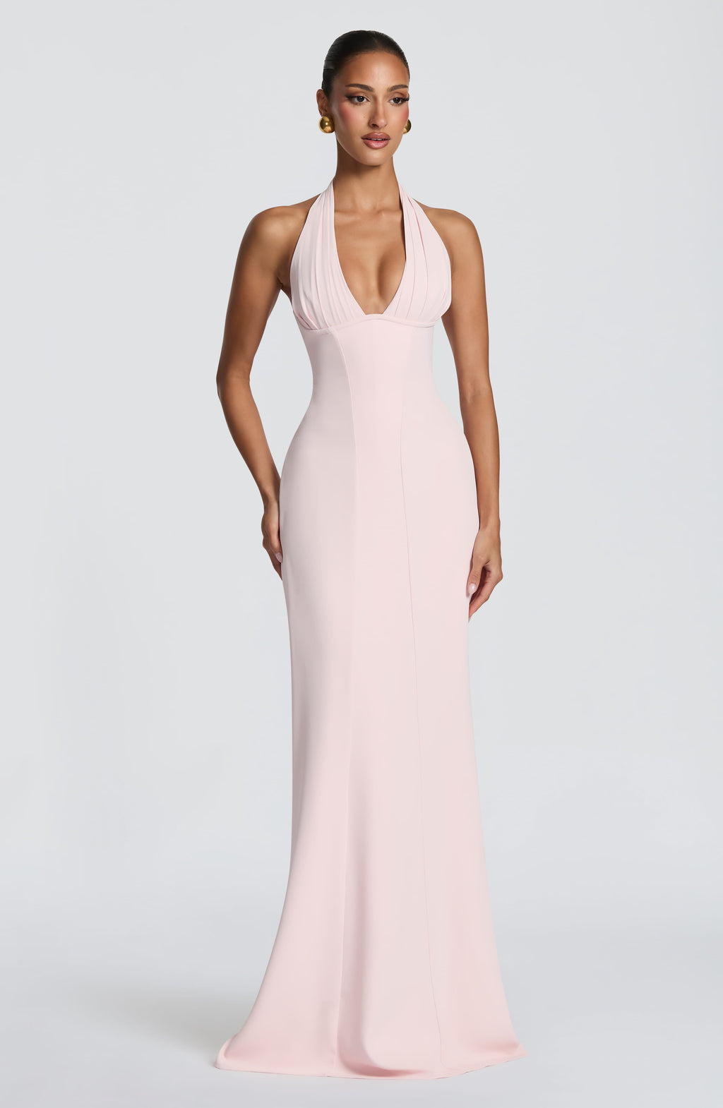 LEANDRA | Figurbetontes Halter-Maxikleid