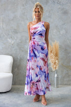 ELLA | One-Shoulder-Plissee-Midikleid