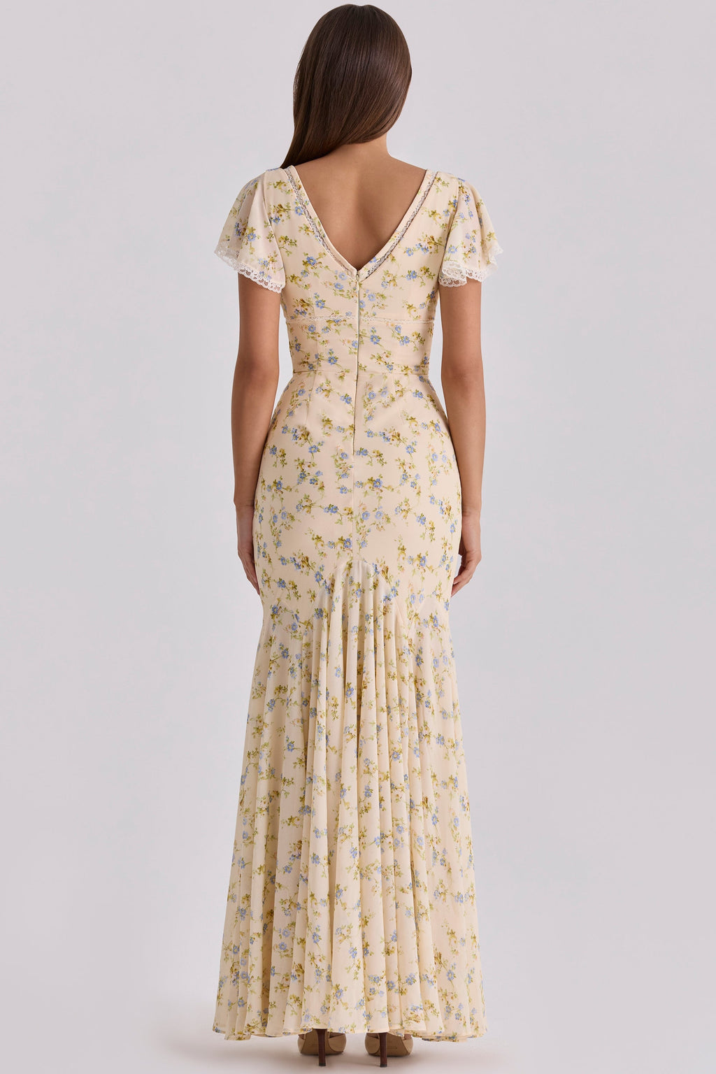JULIA | Romantisches Maxikleid mit Zarten Volantärmeln