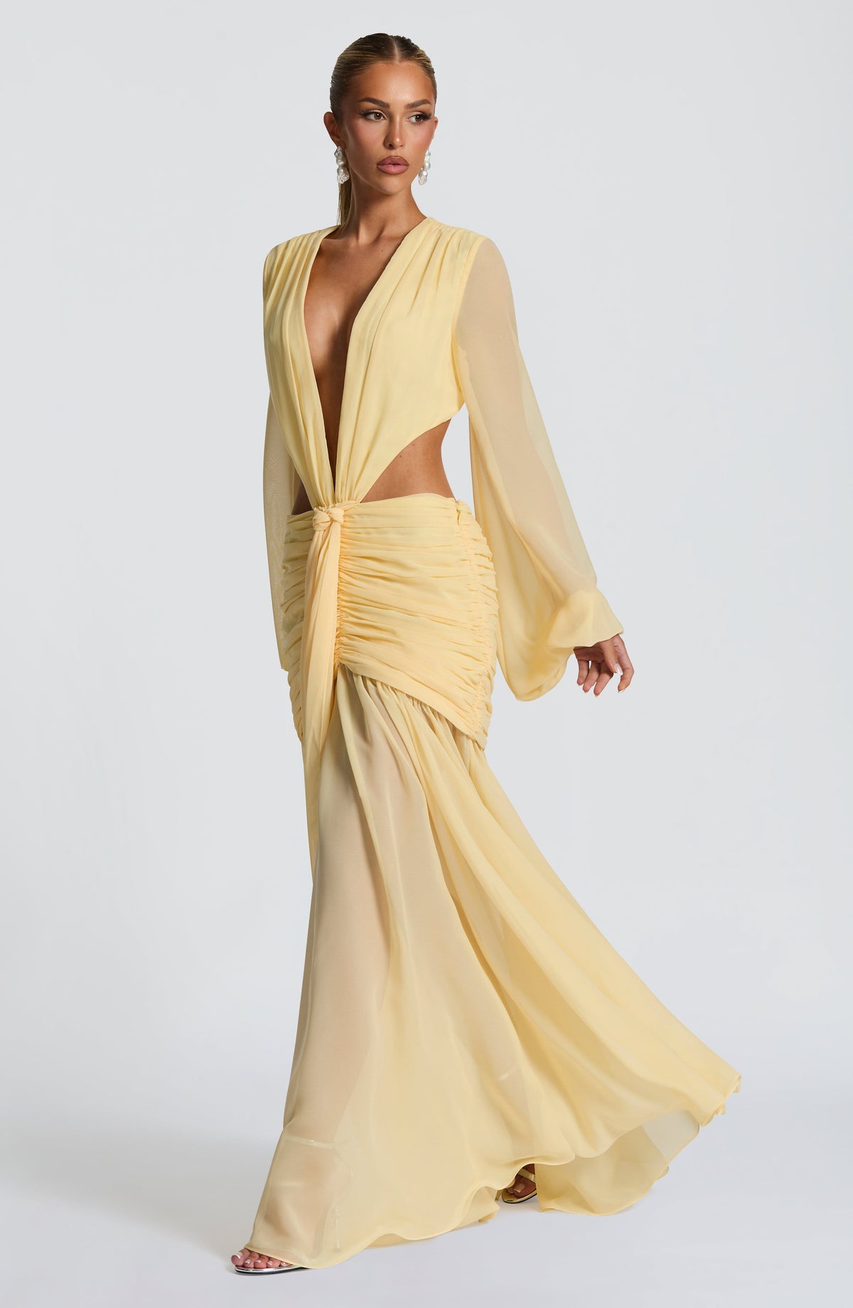 IMKE | Maxikleid mit Tiefem Ausschnitt und Cut-outs
