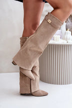 ARIANA – Kniehohe Velourslederstiefel