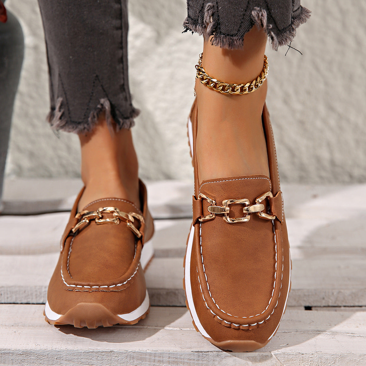 Ella - Orthopädische flache Schnallen-Loafer