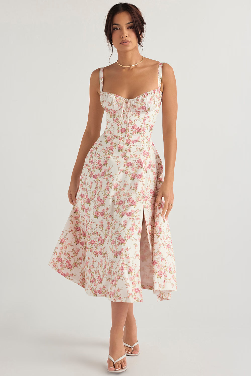 LUCIE Sommerkleid - Rosa Blumen