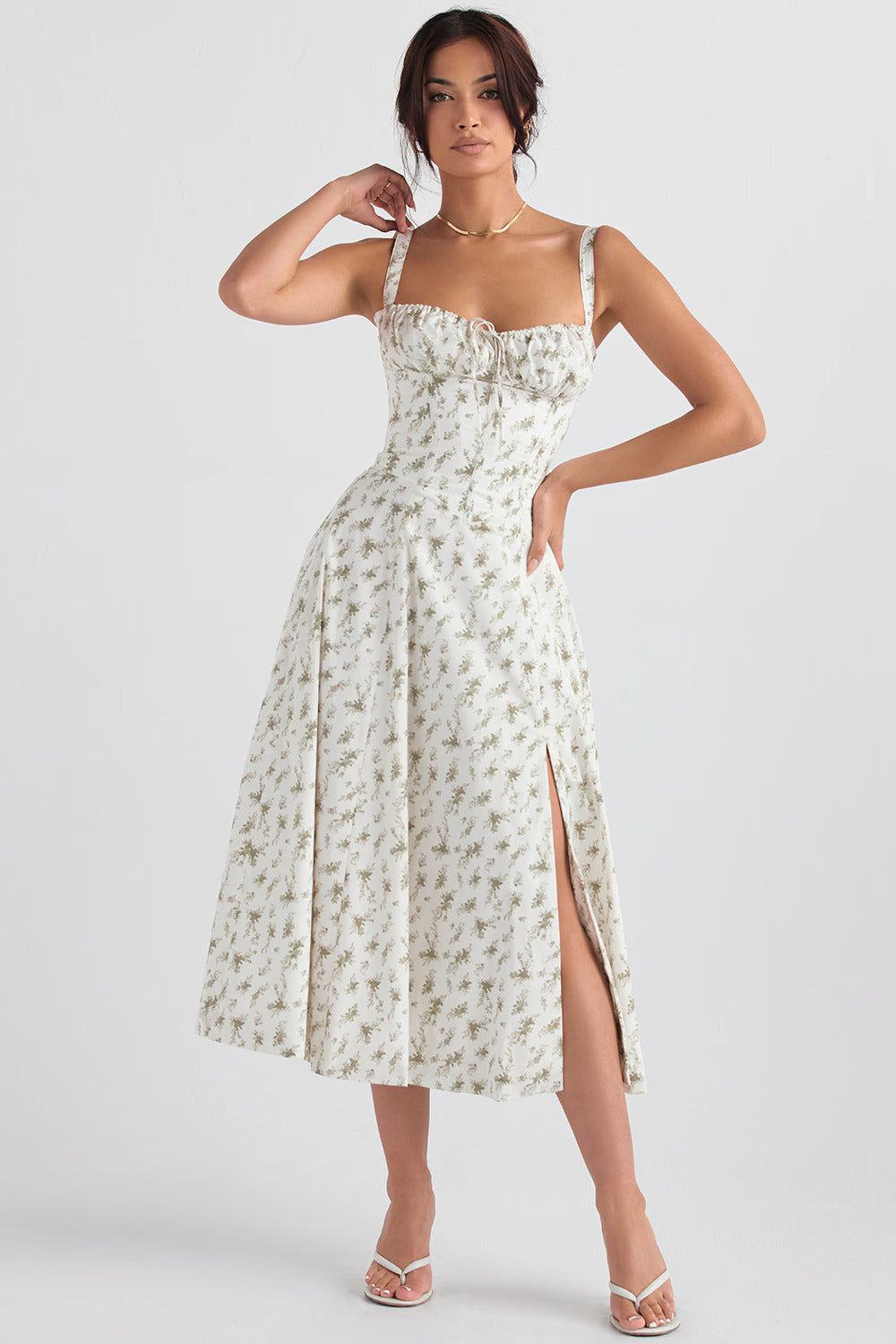 LUCIE Sommerkleid - Grüne Blumen