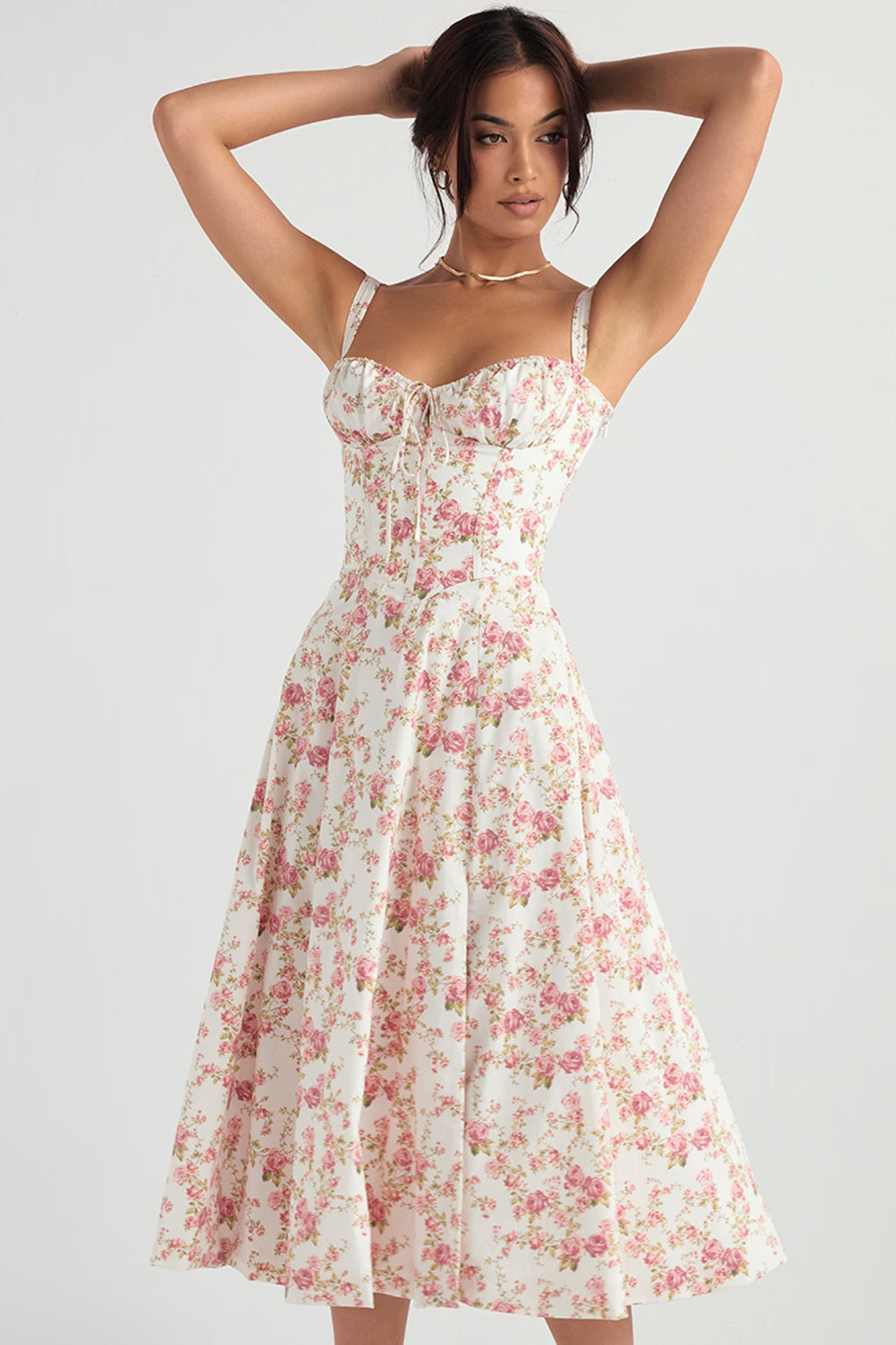 LUCIE Sommerkleid - Rosa Blumen
