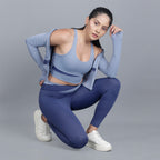 EDDA | Fitness 3-teiliges Set mit Jacke, BH und Leggings