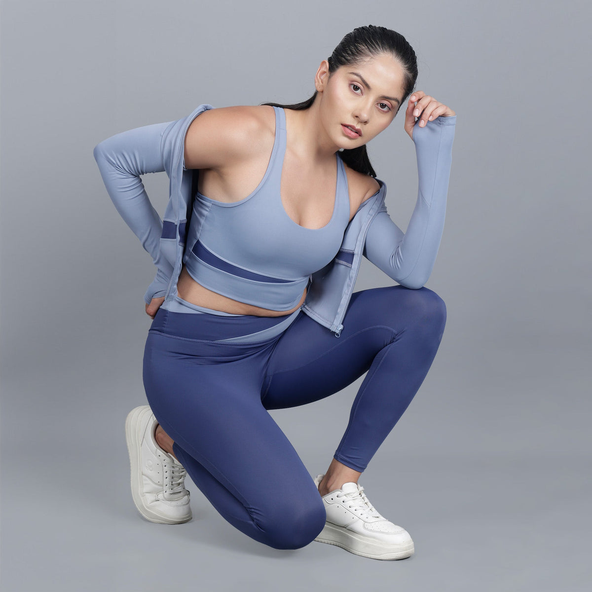 EDDA | Fitness 3-teiliges Set mit Jacke, BH und Leggings