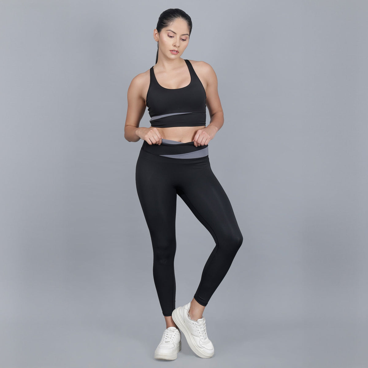 EDDA | Fitness 3-teiliges Set mit Jacke, BH und Leggings