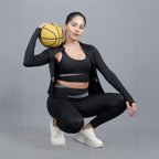 EDDA | Fitness 3-teiliges Set mit Jacke, BH und Leggings