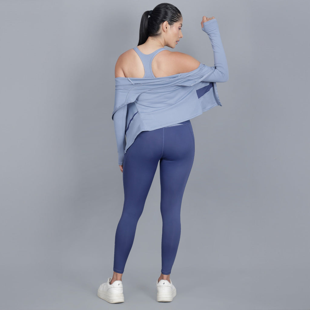 EDDA | Fitness 3-teiliges Set mit Jacke, BH und Leggings