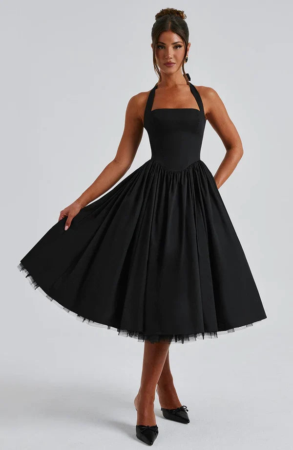 TESSA | Vintage-inspiriertes Halter Midi Kleid