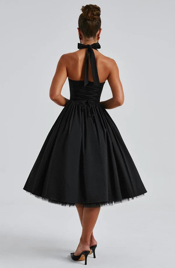 TESSA | Vintage-inspiriertes Halter Midi Kleid