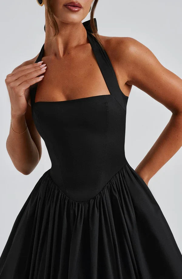 TESSA | Vintage-inspiriertes Halter Midi Kleid