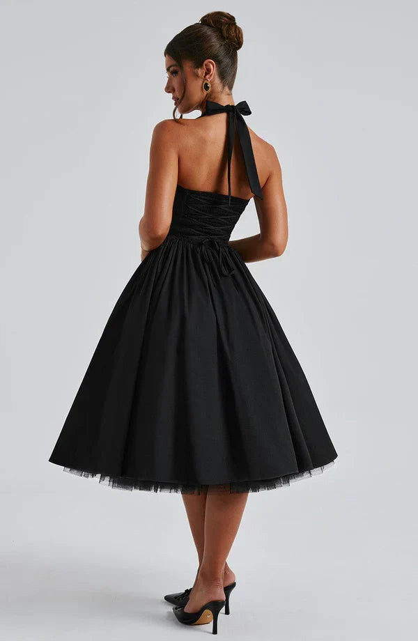 TESSA | Vintage-inspiriertes Halter Midi Kleid