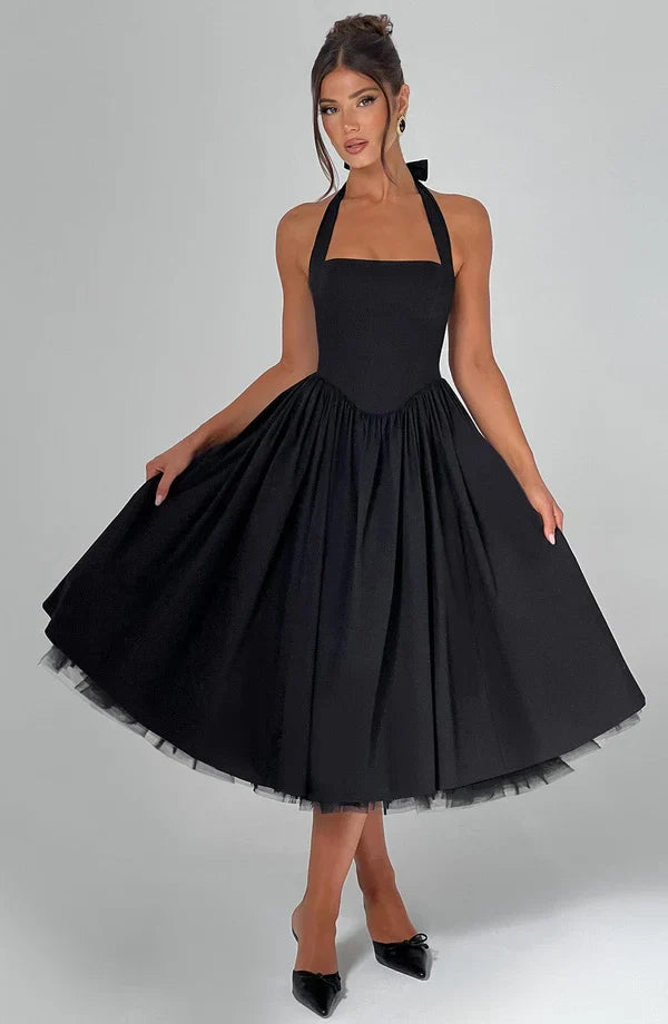 TESSA | Vintage-inspiriertes Halter Midi Kleid