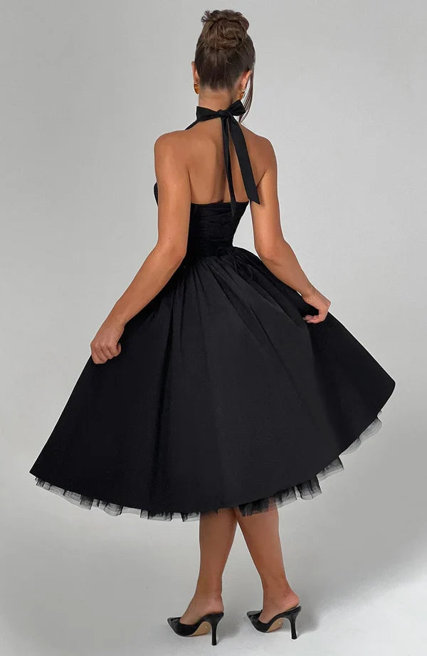 TESSA | Vintage-inspiriertes Halter Midi Kleid