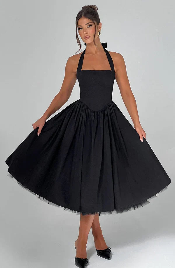 TESSA | Vintage-inspiriertes Halter Midi Kleid