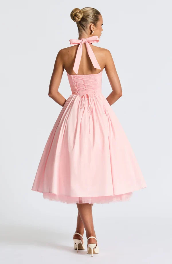 TESSA | Vintage-inspiriertes Halter Midi Kleid