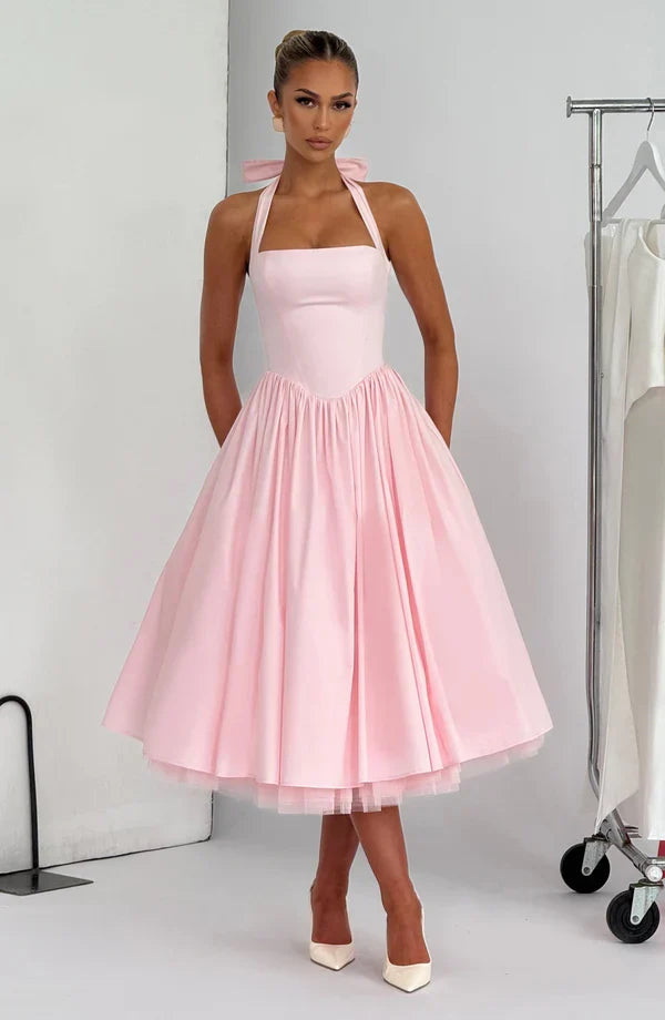 TESSA | Vintage-inspiriertes Halter Midi Kleid