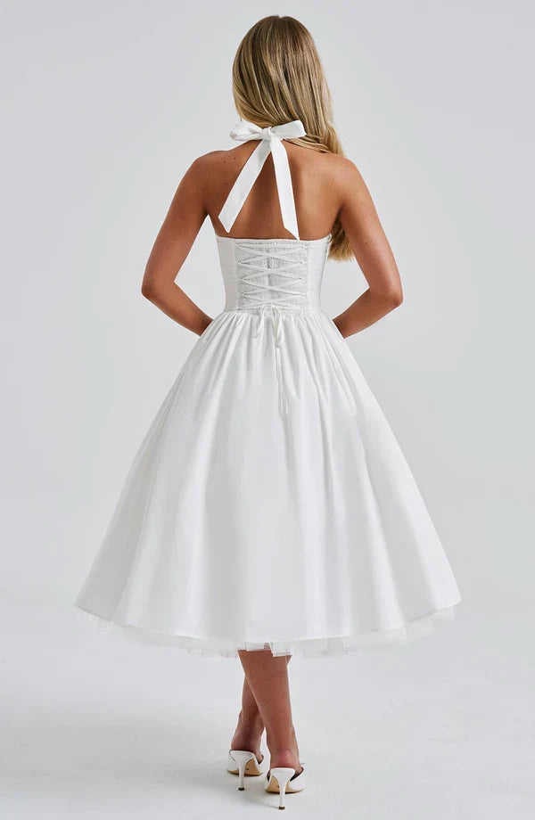 TESSA | Vintage-inspiriertes Halter Midi Kleid