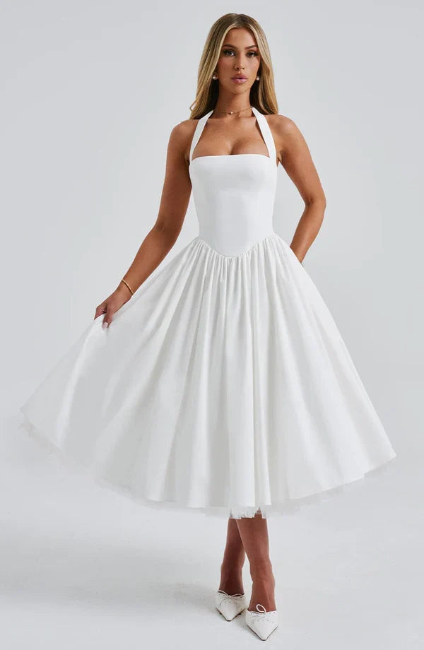 TESSA | Vintage-inspiriertes Halter Midi Kleid