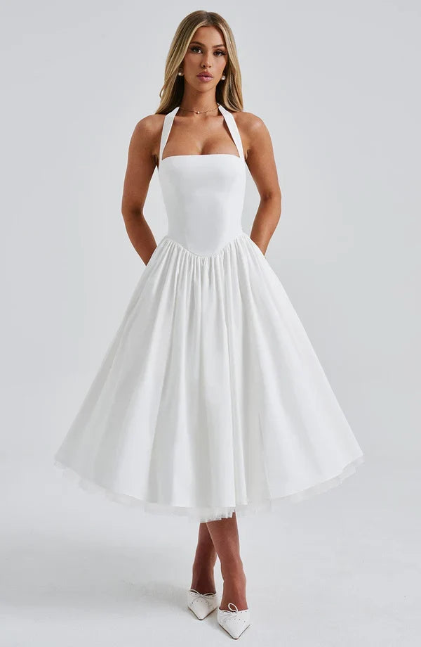 TESSA | Vintage-inspiriertes Halter Midi Kleid