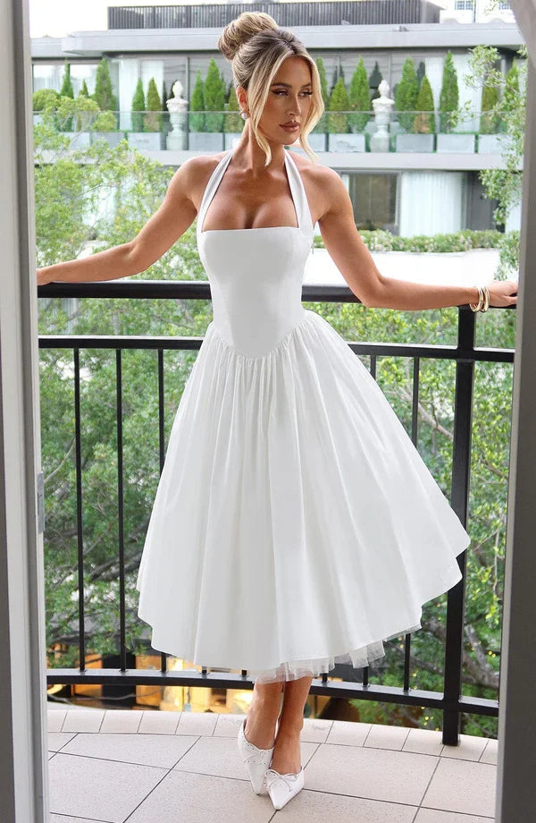 TESSA | Vintage-inspiriertes Halter Midi Kleid