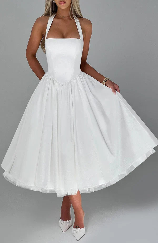 TESSA | Vintage-inspiriertes Halter Midi Kleid