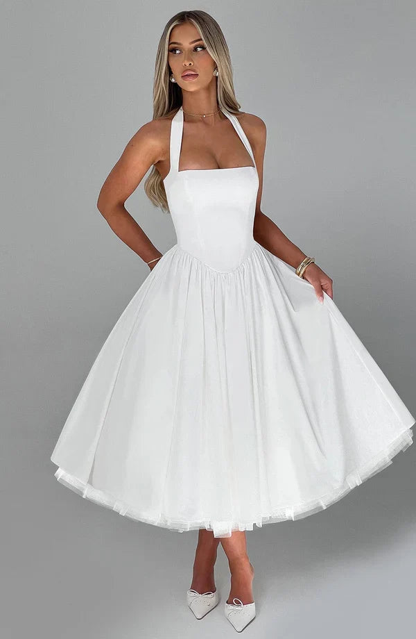 TESSA | Vintage-inspiriertes Halter Midi Kleid