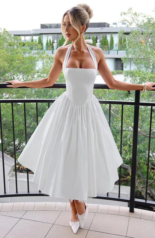 TESSA | Vintage-inspiriertes Halter Midi Kleid